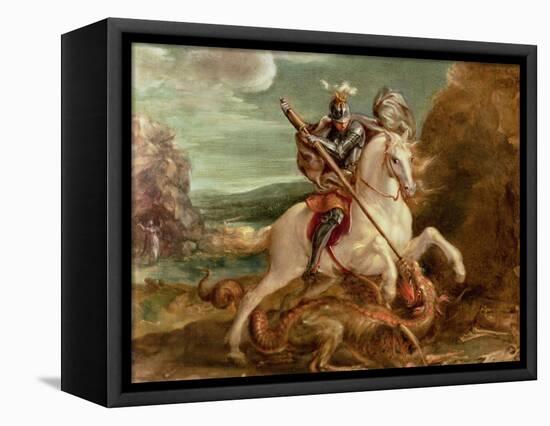 St. George Slaying the Dragon-Hans von Aachen-Framed Premier Image Canvas