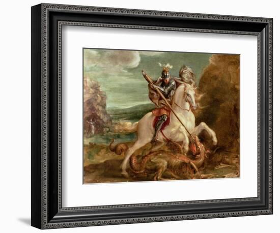 St. George Slaying the Dragon-Hans von Aachen-Framed Premium Giclee Print