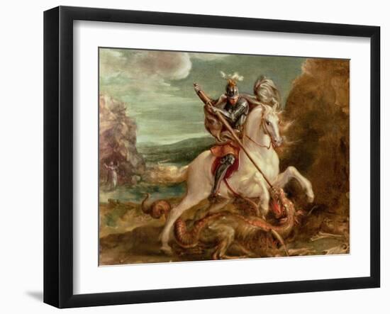 St. George Slaying the Dragon-Hans von Aachen-Framed Giclee Print