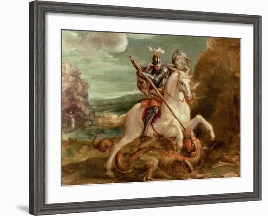 St. George Slaying the Dragon-Hans von Aachen-Framed Giclee Print