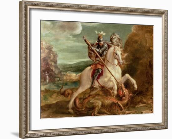 St. George Slaying the Dragon-Hans von Aachen-Framed Giclee Print