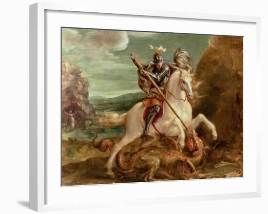 St. George Slaying the Dragon-Hans von Aachen-Framed Giclee Print