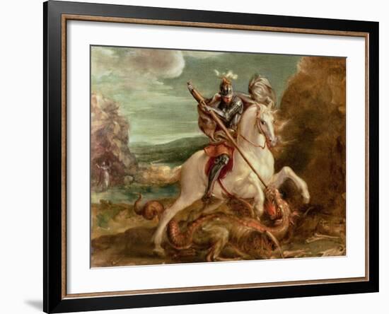 St. George Slaying the Dragon-Hans von Aachen-Framed Giclee Print