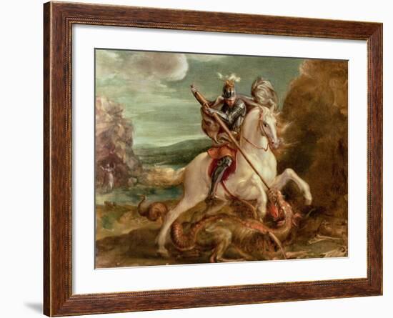 St. George Slaying the Dragon-Hans von Aachen-Framed Giclee Print