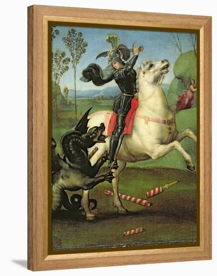 St. George Struggling with the Dragon, circa 1505-Raphael-Framed Premier Image Canvas