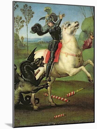 St. George Struggling with the Dragon, circa 1505-Raphael-Mounted Giclee Print