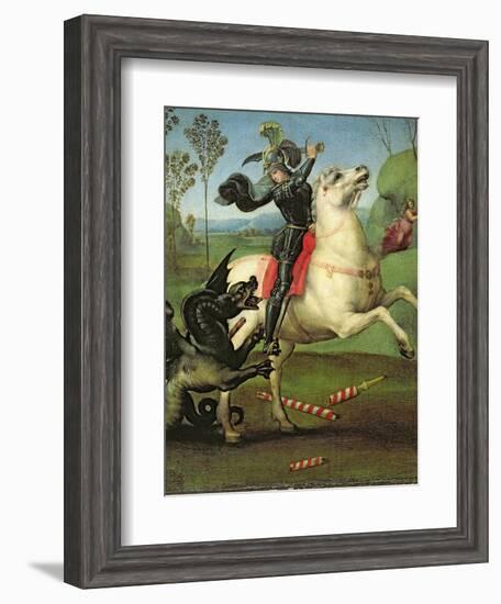 St. George Struggling with the Dragon, circa 1505-Raphael-Framed Giclee Print