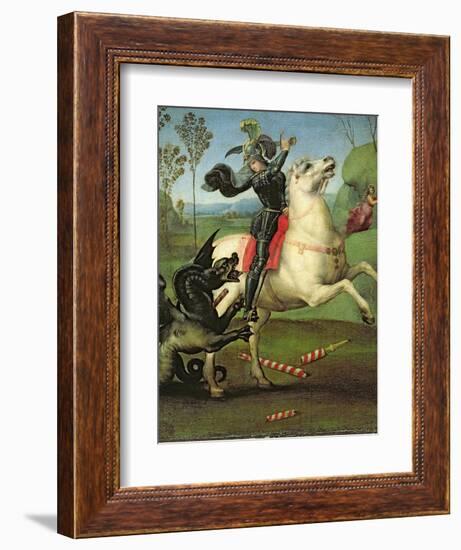 St. George Struggling with the Dragon, circa 1505-Raphael-Framed Giclee Print