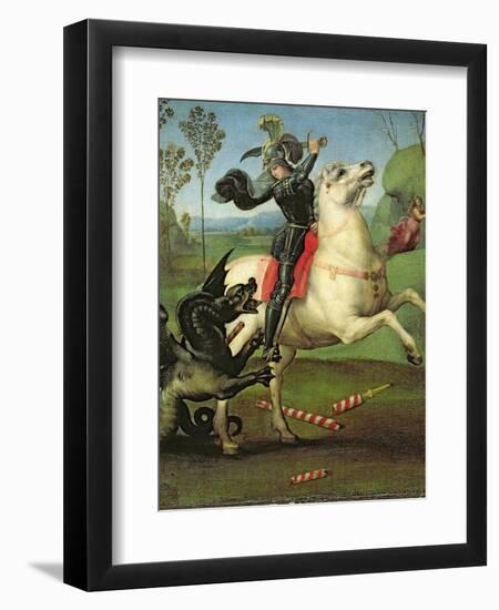 St. George Struggling with the Dragon, circa 1505-Raphael-Framed Giclee Print