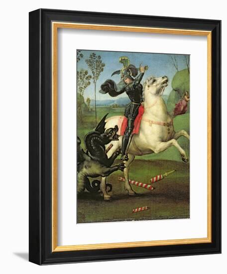 St. George Struggling with the Dragon, circa 1505-Raphael-Framed Giclee Print