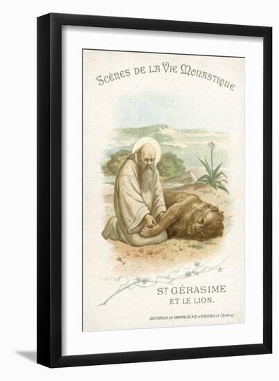 St Gerasimus and the Lion-null-Framed Giclee Print