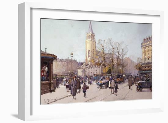 St. Germaine de Pres-Eugene Galien-Laloue-Framed Giclee Print