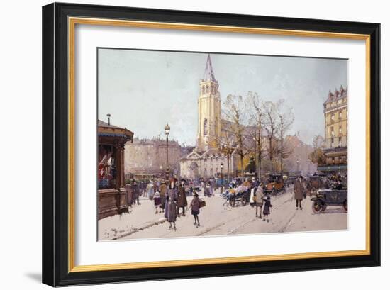 St. Germaine de Pres-Eugene Galien-Laloue-Framed Giclee Print