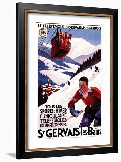 St. Gervais-Les-Bains, France - SNCF Railway Cable Car Promo Poster-Lantern Press-Framed Art Print