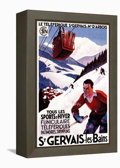 St. Gervais-Les-Bains, France - SNCF Railway Cable Car Promo Poster-Lantern Press-Framed Stretched Canvas