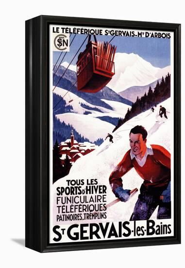 St. Gervais-Les-Bains, France - SNCF Railway Cable Car Promo Poster-Lantern Press-Framed Stretched Canvas