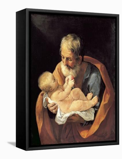 St Giuseppe and Christ Child-Guido Reni-Framed Premier Image Canvas