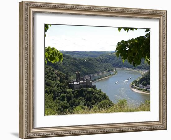 St. Goarshausen, Katz Castle and the River Rhine, Rhine Valley, Rhineland-Palatinate, Germany, Euro-Hans Peter Merten-Framed Photographic Print