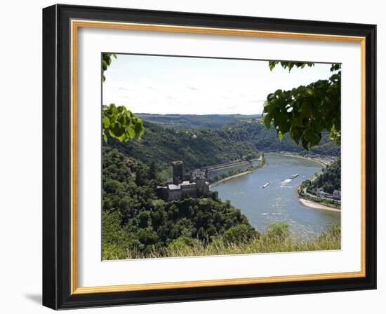 St. Goarshausen, Katz Castle and the River Rhine, Rhine Valley, Rhineland-Palatinate, Germany, Euro-Hans Peter Merten-Framed Photographic Print