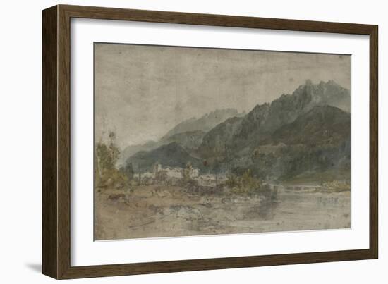 St Gothard and Mont Blanc Sketchbook [Finberg LXXV], Bonneville and the River Arve-J. M. W. Turner-Framed Giclee Print