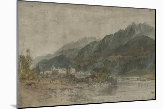 St Gothard and Mont Blanc Sketchbook [Finberg LXXV], Bonneville and the River Arve-J. M. W. Turner-Mounted Giclee Print