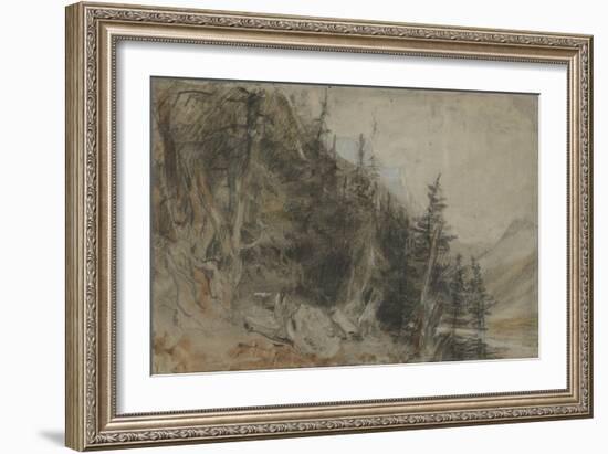 St Gothard and Mont Blanc Sketchbook [Finberg LXXV], Chamonix and Mont Blanc-J. M. W. Turner-Framed Giclee Print