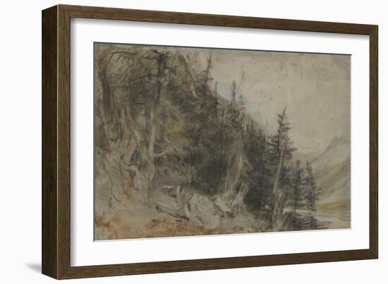 St Gothard and Mont Blanc Sketchbook [Finberg LXXV], Chamonix and Mont Blanc-J. M. W. Turner-Framed Giclee Print