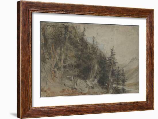 St Gothard and Mont Blanc Sketchbook [Finberg LXXV], Chamonix and Mont Blanc-J. M. W. Turner-Framed Giclee Print