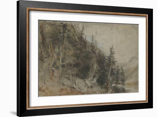 St Gothard and Mont Blanc Sketchbook [Finberg LXXV], Chamonix and Mont Blanc-J. M. W. Turner-Framed Giclee Print