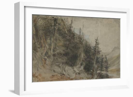 St Gothard and Mont Blanc Sketchbook [Finberg LXXV], Chamonix and Mont Blanc-J. M. W. Turner-Framed Giclee Print