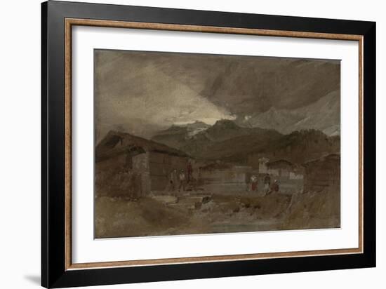 St Gothard and Mont Blanc Sketchbook [Finberg LXXV], Les Contamines, Dawn-J. M. W. Turner-Framed Giclee Print