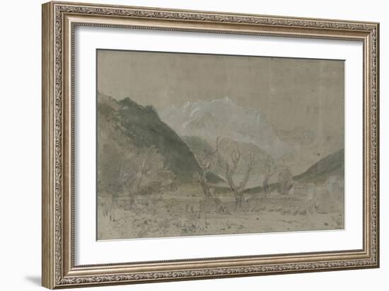 St Gothard and Mont Blanc Sketchbook [Finberg LXXV], Mont Blanc, from Sallanches-J. M. W. Turner-Framed Giclee Print