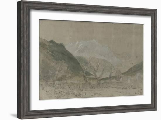 St Gothard and Mont Blanc Sketchbook [Finberg LXXV], Mont Blanc, from Sallanches-J. M. W. Turner-Framed Giclee Print