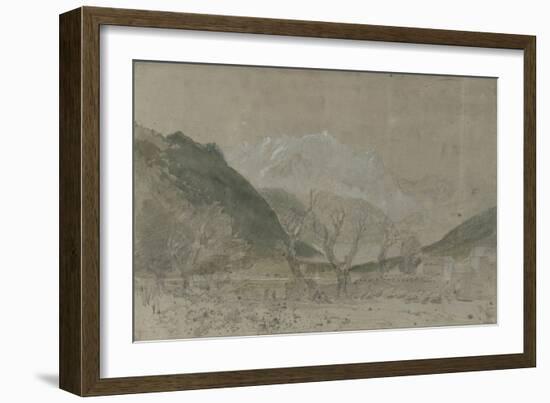 St Gothard and Mont Blanc Sketchbook [Finberg LXXV], Mont Blanc, from Sallanches-J. M. W. Turner-Framed Giclee Print