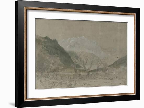 St Gothard and Mont Blanc Sketchbook [Finberg LXXV], Mont Blanc, from Sallanches-J. M. W. Turner-Framed Giclee Print