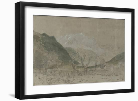 St Gothard and Mont Blanc Sketchbook [Finberg LXXV], Mont Blanc, from Sallanches-J. M. W. Turner-Framed Giclee Print