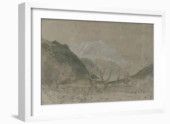 St Gothard and Mont Blanc Sketchbook [Finberg LXXV], Mont Blanc, from Sallanches-J. M. W. Turner-Framed Giclee Print