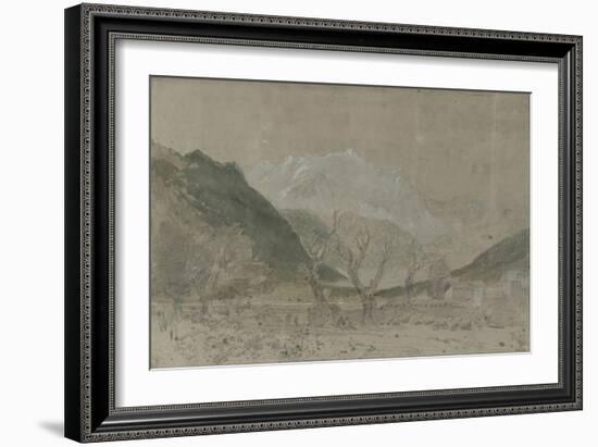 St Gothard and Mont Blanc Sketchbook [Finberg LXXV], Mont Blanc, from Sallanches-J. M. W. Turner-Framed Giclee Print