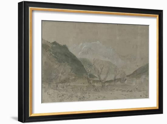 St Gothard and Mont Blanc Sketchbook [Finberg LXXV], Mont Blanc, from Sallanches-J. M. W. Turner-Framed Giclee Print