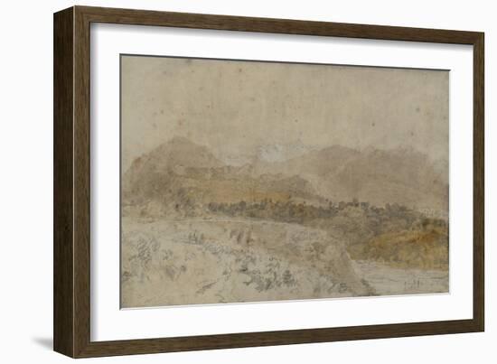 St Gothard and Mont Blanc Sketchbook [Finberg LXXV], Mont Blanc from the Arve Valley-J. M. W. Turner-Framed Giclee Print