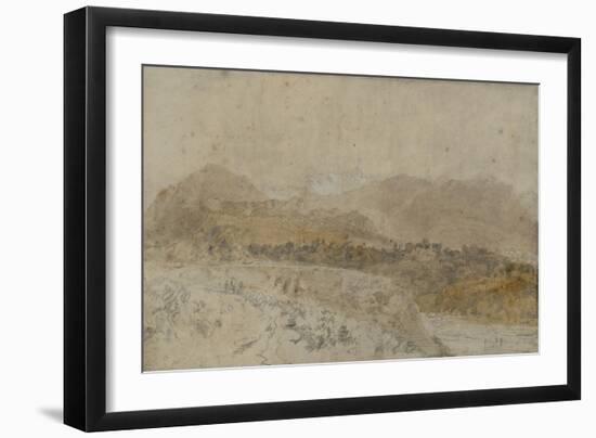 St Gothard and Mont Blanc Sketchbook [Finberg LXXV], Mont Blanc from the Arve Valley-J. M. W. Turner-Framed Giclee Print