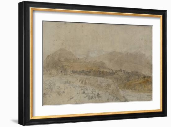 St Gothard and Mont Blanc Sketchbook [Finberg LXXV], Mont Blanc from the Arve Valley-J. M. W. Turner-Framed Giclee Print