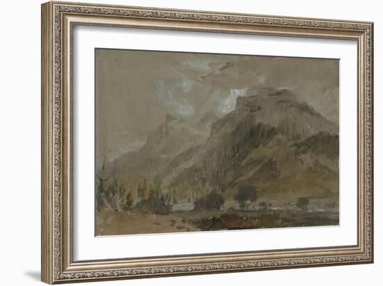 St Gothard and Mont Blanc Sketchbook [Finberg LXXV], Near Bonneville, Looking Towards Mont Blanc-J. M. W. Turner-Framed Giclee Print