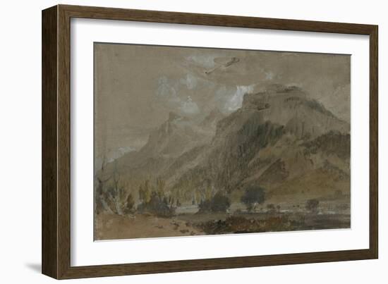 St Gothard and Mont Blanc Sketchbook [Finberg LXXV], Near Bonneville, Looking Towards Mont Blanc-J. M. W. Turner-Framed Giclee Print