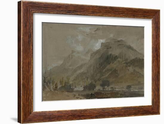 St Gothard and Mont Blanc Sketchbook [Finberg LXXV], Near Bonneville, Looking Towards Mont Blanc-J. M. W. Turner-Framed Giclee Print