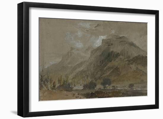 St Gothard and Mont Blanc Sketchbook [Finberg LXXV], Near Bonneville, Looking Towards Mont Blanc-J. M. W. Turner-Framed Giclee Print