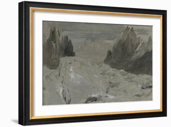 St Gothard and Mont Blanc Sketchbook [Finberg LXXV], the Mer De Glace-J. M. W. Turner-Framed Giclee Print