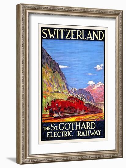 St. Gothard Electric Railway-Daniele Buzzi-Framed Art Print