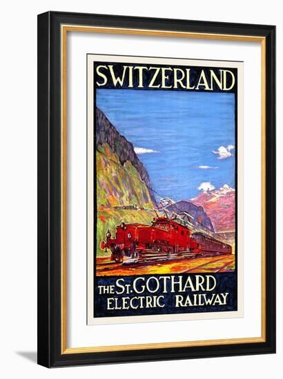 St. Gothard Electric Railway-Daniele Buzzi-Framed Art Print