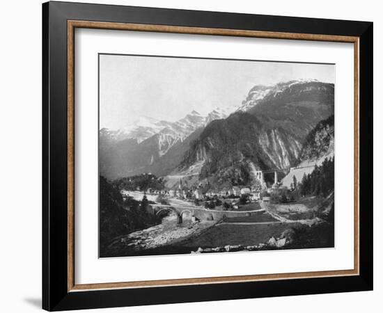 St Gotthard Pass and Bridge, Switzerland, 1893-John L Stoddard-Framed Giclee Print